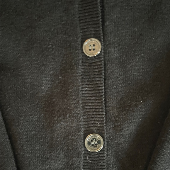 Burberry Black Cardigan with Plaid Elbow Patches Size Large - Picture 5 of 7